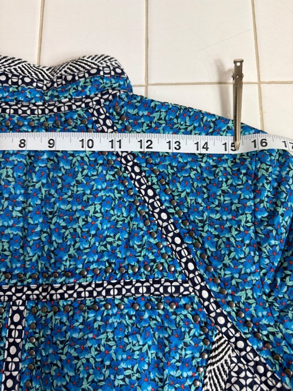 J.Crew Collection Quilted Cotton Silk Floral Studded Jacket Size 12 NWOT - Picture 16 of 16
